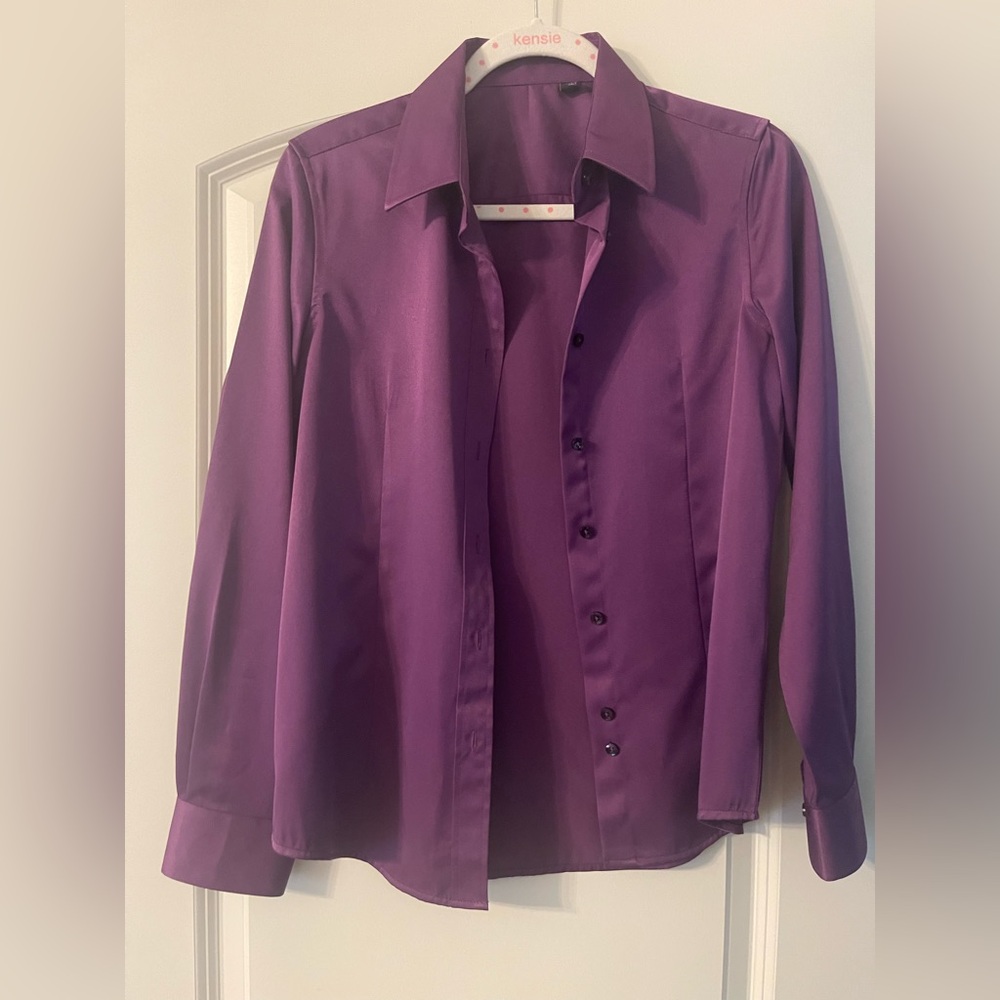 Design in Italy Purple Button-Down Long Sleeve Shirt